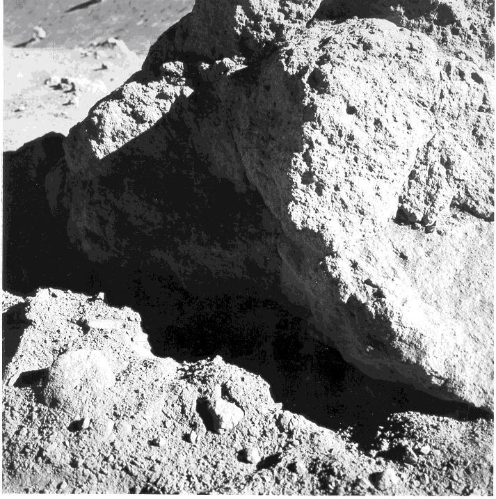 Partially Shadowed Soil (portion ) 106.31 grams Nansen Crater boulder # 2 station 2 South Massif Figure 1: Location of soil sample in shadow of boulder 2, at station 2, Apollo 17.