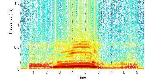 The Spectrogram spectrogram(y,256,128,256,fs,'yaxis'); A series of short term DFTs Typically just
