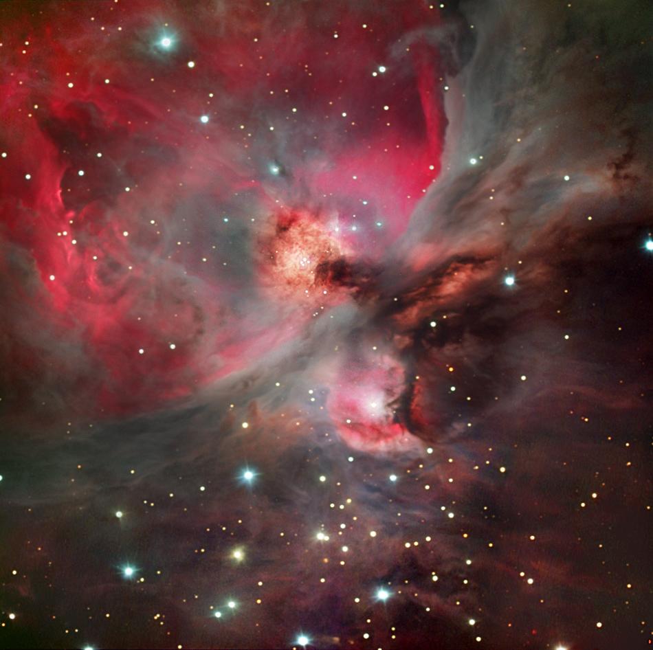 Orion Nebula: A Star-Forming Region Red light = Hydrogen emission Blue light = reflection nebula Dark lanes = dust Astronomy Picture of the Day: http://antwrp.gsfc.nasa.