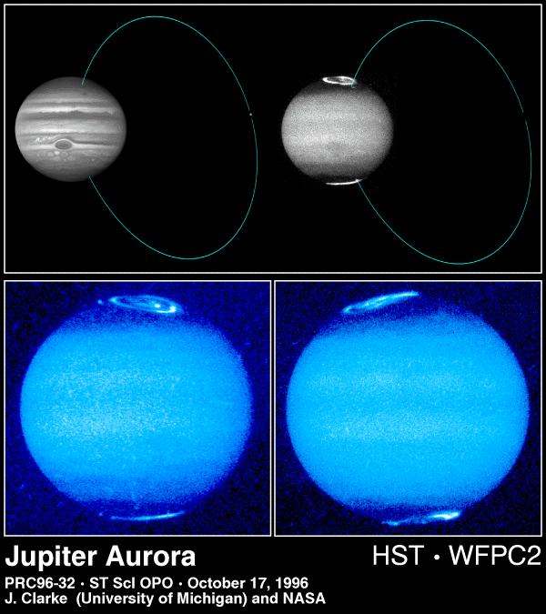 Jovian auroras Note that there is