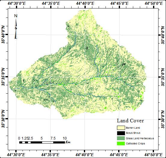 This process is accomplished using a digital elevation model (DEM) and derivation for water network is obtained by the ArcGIS program as shown in Fig.