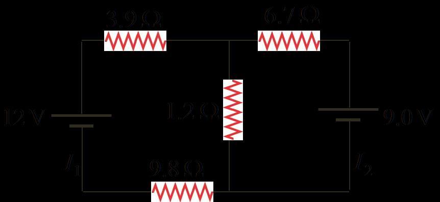 Example 7 For the circuit shown below, Determine a. the currents, 2 and 3, b.