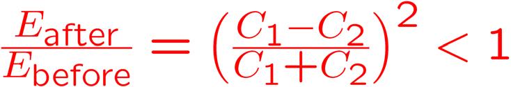 Now calculate the energy before and after E before = ½ C 1 V 2 + ½ C 2 V 2 = ½ (C 1 + C 2 ) V 2 E after = ½ C eq V ab, where C eq is the equivalent capacitance of the circuit after the switches have