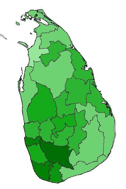Right: Annual average precipitation for Sri Lanka