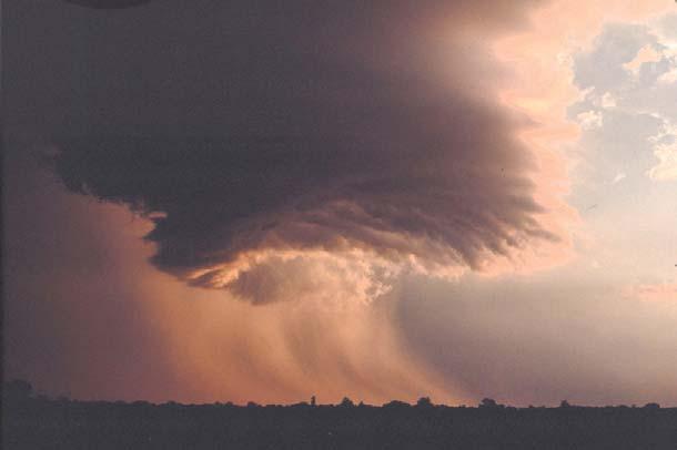 A wall cloud photographed southwest of Norman, Oklahoma.