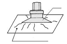 Unsteady Distance between Pad and Work If the pad and the workpiece cannot be positioned properly, such as when picking a workpiece having an uneven height, use a built-in spring type pad with a