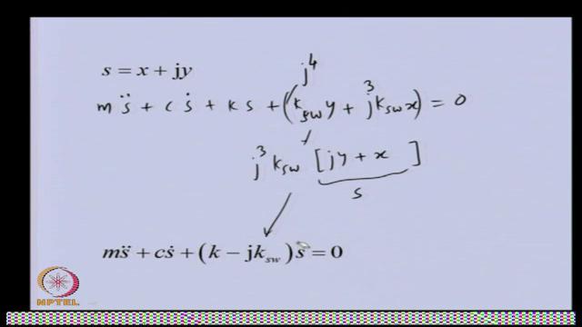 direction equation of motion. And if you see the y direction equation of motion, here the stiffness is negative.