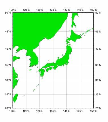 Tokachidake Grid 3min 3min Unit Mg/y SO emission from active volcano (quiescent condition) in Japan :.55 TgS/y (Fujita et al.