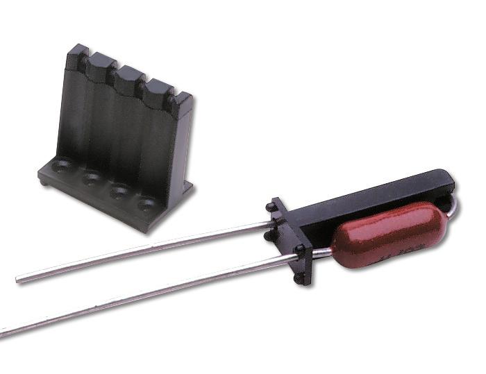vertical mounts Vertical Mounts for Diodes and Resistors Vertical Mounting Reduces Board Space Requirements Over 50% Temperature resistant black thermoplastic (PBT) body per MIL-P-46161, Grade B,