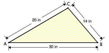 MODELING WITH GEOMETRY - 5.7 5.7 20. Use the Law of cosines to find the three angles of the triangle. 21.
