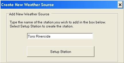 Select Create New Weather Station 3.