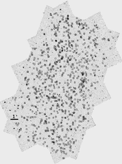 Overview and field layout Spatial distribution in the GOODS-S field of the FORS2 spectroscopic catalog (887 redshift determinations).