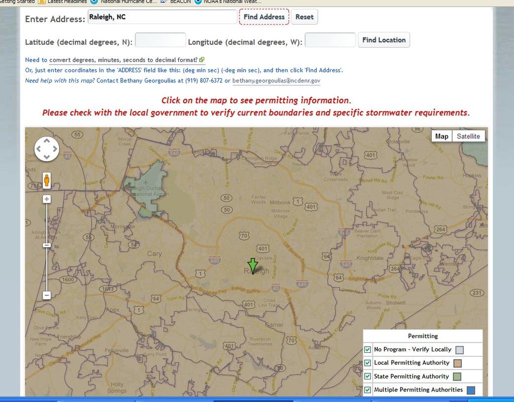 P a g e 1 NC DWQ Stormwater Permitting Interactive Map Using This Map This interactive map viewer uses Google Fusion Tables to show North Carolina permitting information in a Google Maps