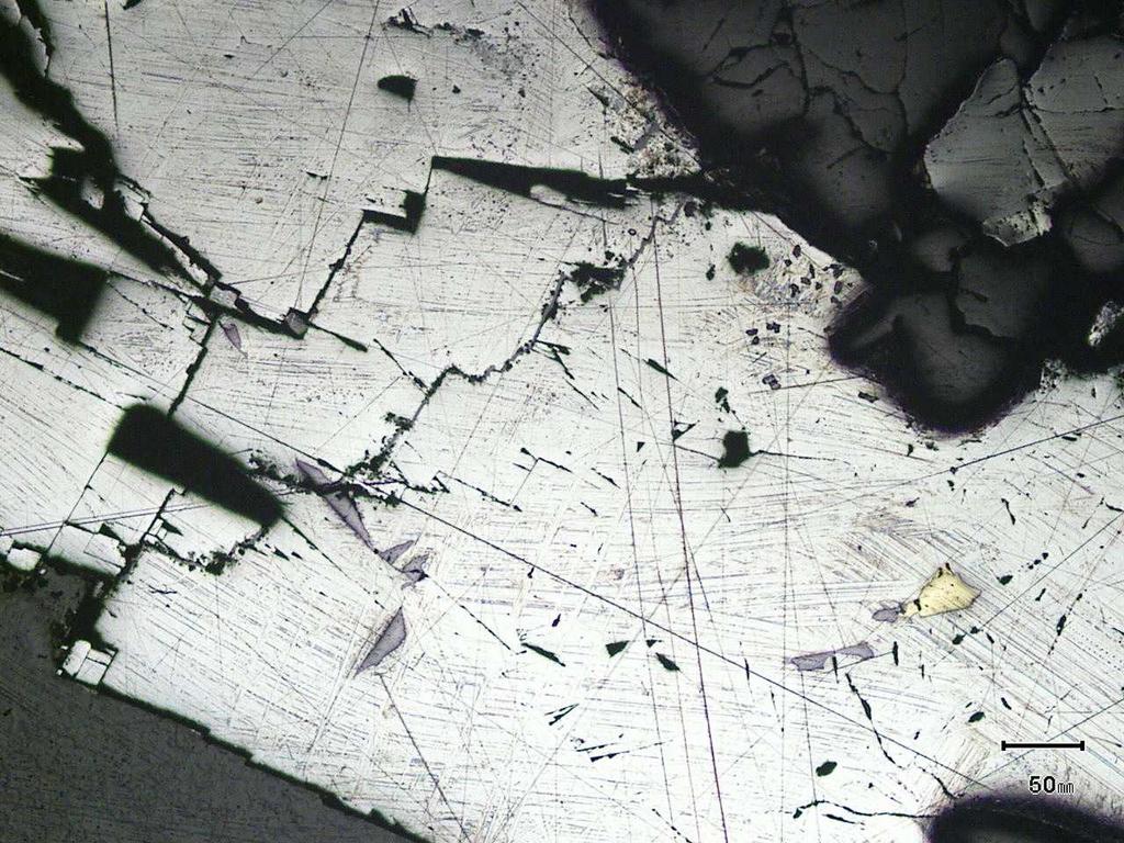 fracture of galena and the fringe of chalcopyrite (Fig. 3.B).