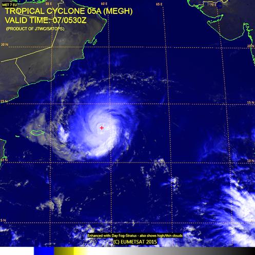 07/11/2015 05:30 GMT 08/11/2015 05:30 GMT Tropical cyclone Megh - position moves