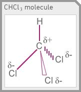 CCl 4 and CHCl 3 CCl 4 nada bond dipoles cancel no dipole moment non-polar molecule EN (table 13.