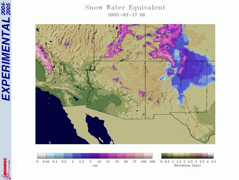 Comparison of water equivalent snow cover depth