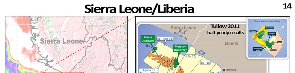Figure 14 Recent Upper Cretaceous discoveries in Sierra Leone and Liberia.
