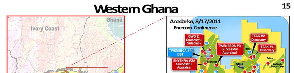 Figure 15 New oil production and recent Upper Cretaceous discoveries in Western Ghana.