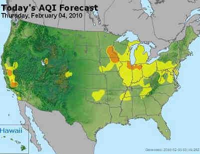 AIRNow Maps Map types include Forecast or