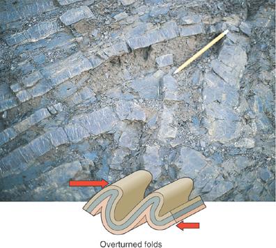 horseshoe-shaped of exposed rock layers