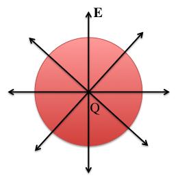 Curl of E What is the curl of the field in this figure with a point charge at the center?