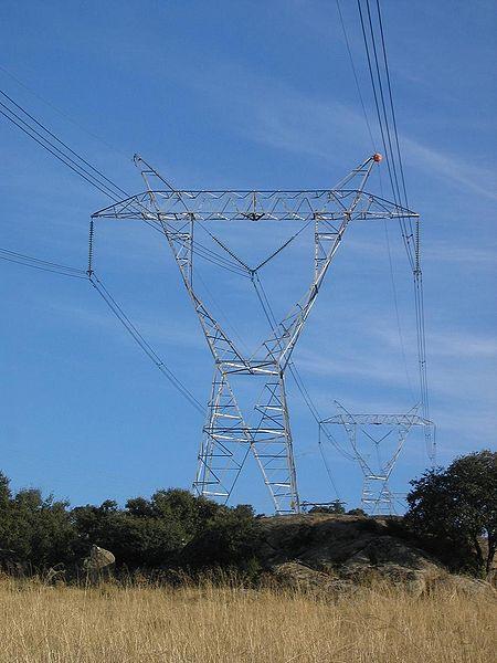 High Voltage Power Lines Are made of aluminum you need 58% more than copper by volume, but less than