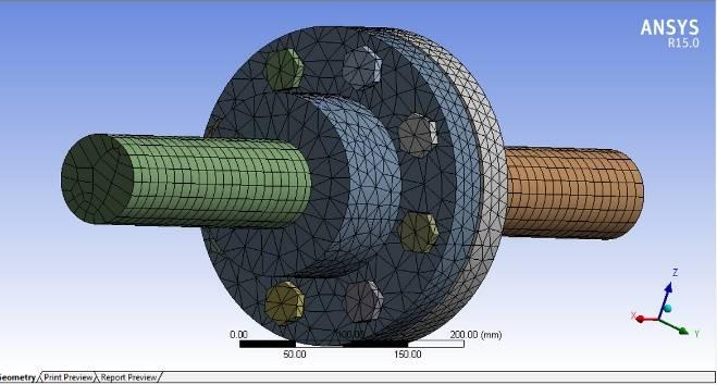 4 Specification for the proposed coupling Diameter of shaft (d) Outer diameter of hub (D) Length of hub (L) Pitch circle diameter of pins(d 1 ) Outer diameter of flange(d 4 ) Thickness of flange(l)