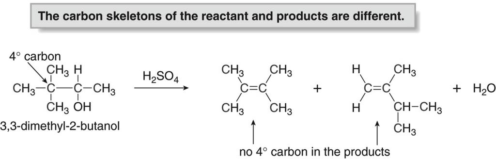 Review: Carbocation Rearrangements Often, when carbocations are intermediates, a less stable