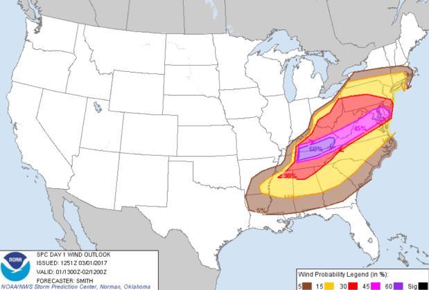 Severe Weather Outlook Day 1 Categorical