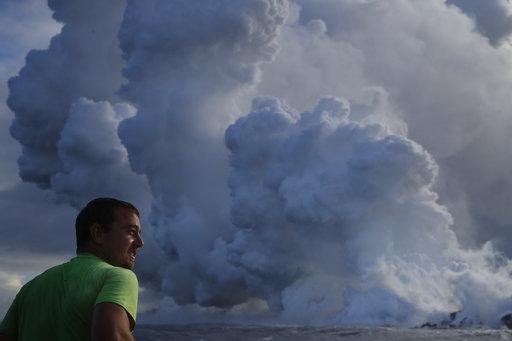 Toxic cloud caused by Hawaii volcano lava emerges over ocean 21 May 2018, by Caleb Jones And Audrey Mcavoy Joe Kekedi watches as lava enters the ocean, generating plumes of steam near Pahoa, Hawaii