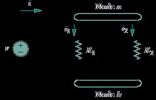 Parallel connection (Applying KCL at node a) (current divider circuit) Given the total current i