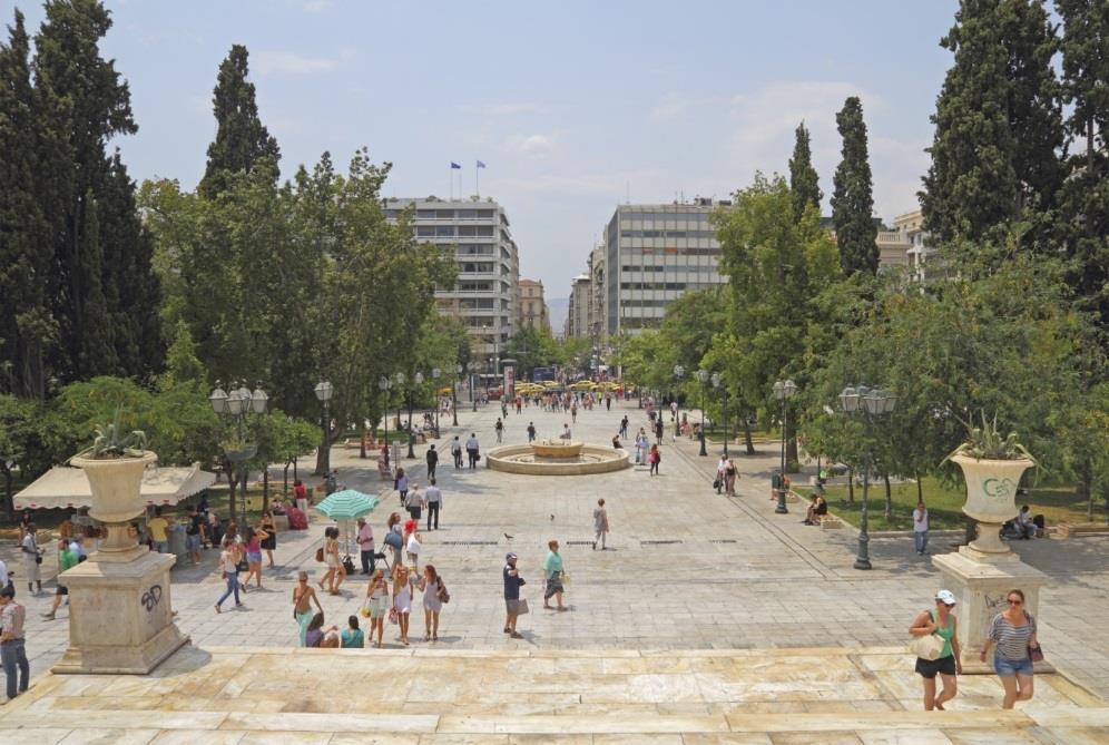 Constitution Square, Athens High temperatures (over 35 C) can be