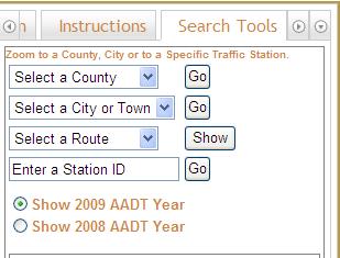 Indiana Interactive Traffic Data Map Search Tools By using the pull down menus, one can select a County, City or Route that can be zoomed to by