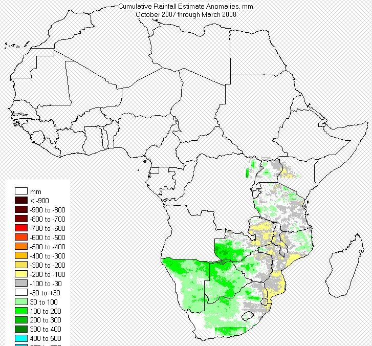 Satellite rainfall estimates Example: TAMSAT operational product Seasonal