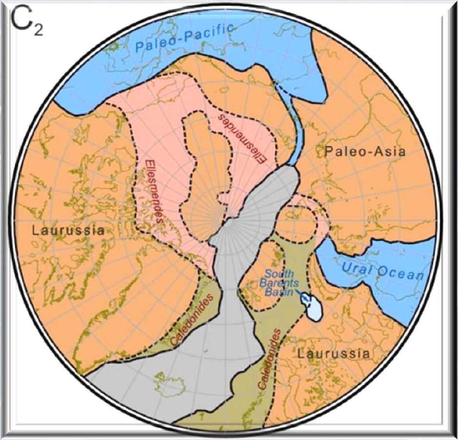 Schematic paleo tectonic zoning of the Arctic demonstrating