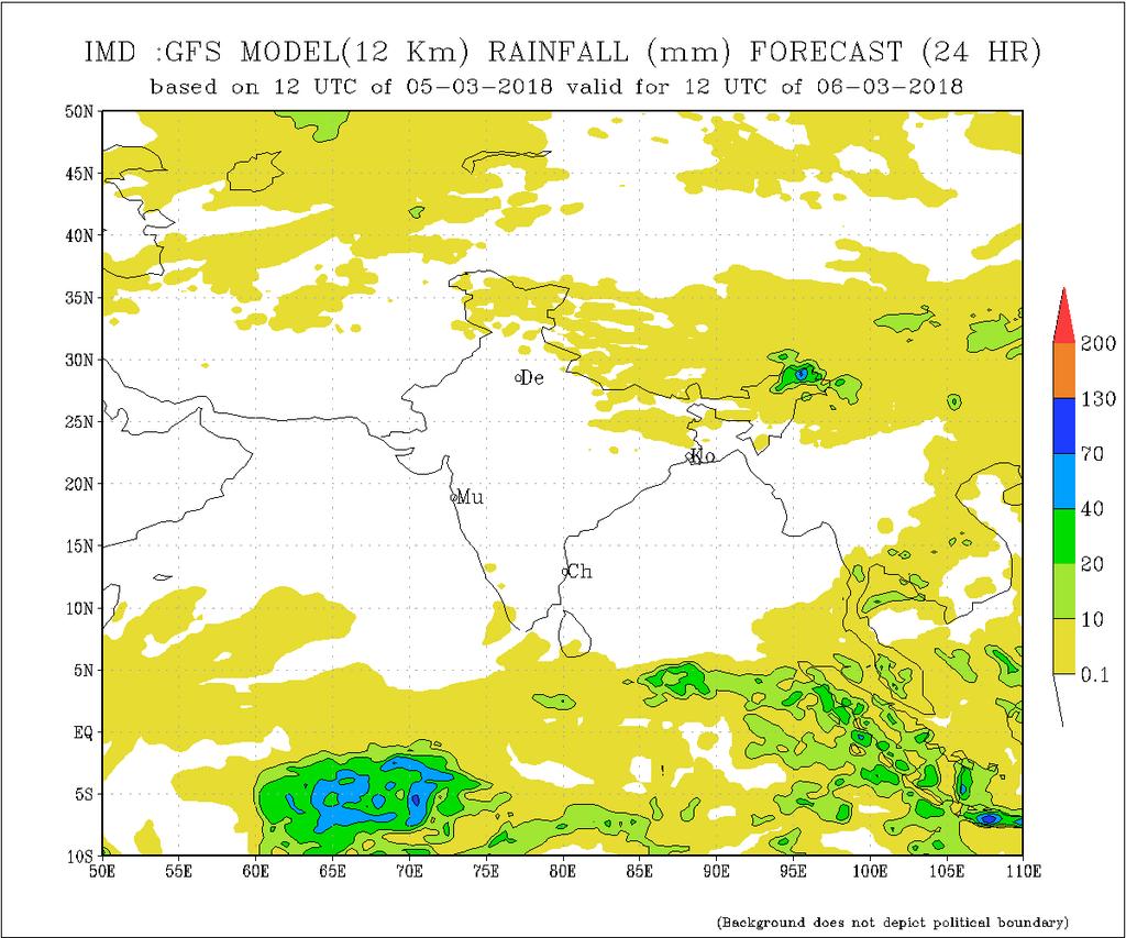 Daily Rainfall Forecast Daily Rainfall forecasts