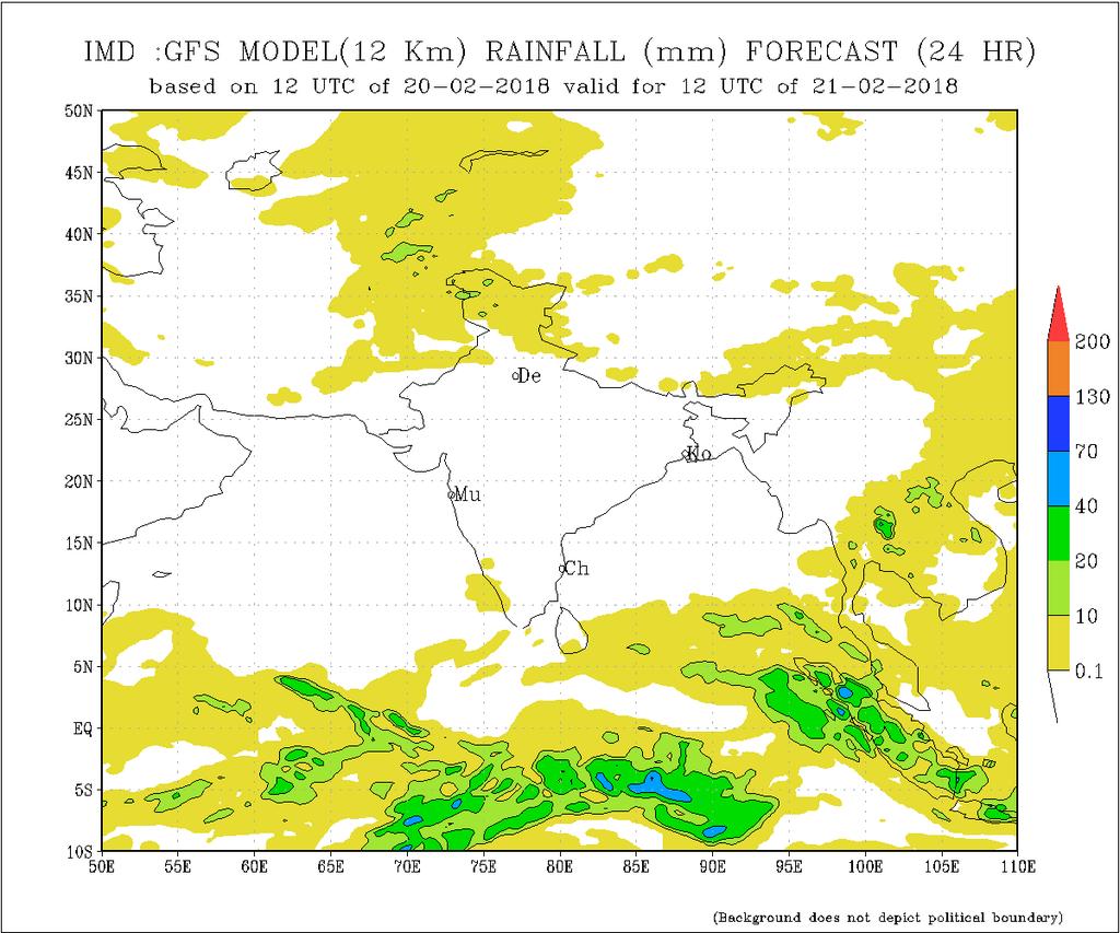 Daily Rainfall Forecast Daily Rainfall forecasts