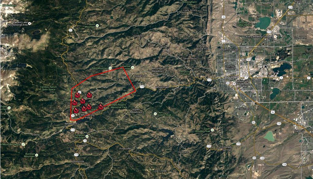 Cold Springs Fire Colorado Fire Name Location Acres burned % Contained Est.
