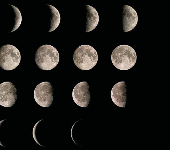 During the cycle of moon phases, the lighted portion of the moon that you can see gradually changes. The main phases are new moon, crescent, quarter, gibbous, and full moon.