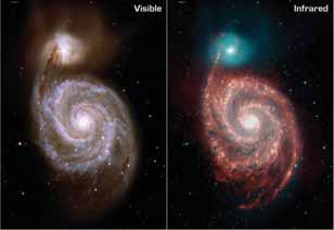 XXI Figure III: The optical and the infrared image of the Whirlpool Galaxy.