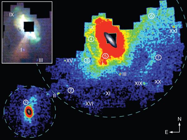 The remnants of galaxy formation from a panoramic survey of the region around M31 McConnachie et al 2009, Nature 461, 66 A tangent-plane projection of the density distribution of stellar sources in