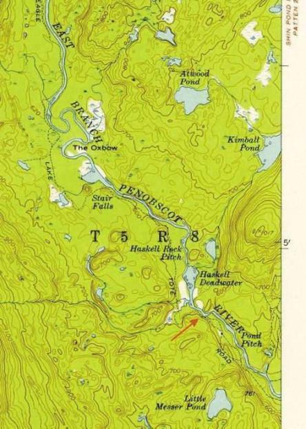 Map by USGS Location Some confusion was introduced by the 1955 edition of the U.S.G.S. 15' topographic map (Figure 5) in which Haskell Rock Pitch is purported to be above the Haskell Deadwater.