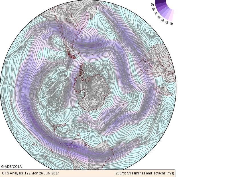 What is the current large-scale weather of the southern hemisphere?