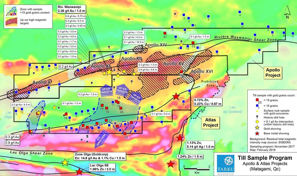Apollo & Atlas Projects New Targets 3 New Prioritized up-ice Gold Targets identified Geology highlights: 1. Regional gold bearing shear zones 2. Few drill holes 3.