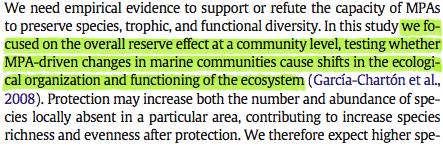 Ecosystem health between marine protected and non-protected areas in Mediterranean Sea