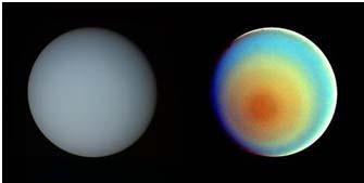 : Atmosphere Nearly featureless, though recent Hubble images show some