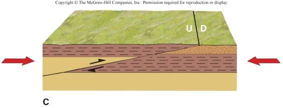 Types of Faults Dip-slip (normal) faults have movement parallel to the dip of the fault plane Fault blocks, bounded by normal faults, that drop down or are uplifted are known as