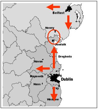 their spheres of influence (see Figure 1). Although initial studies found limited evidence of such a development in the Greater Dublin Region (Van Egeraat et al.