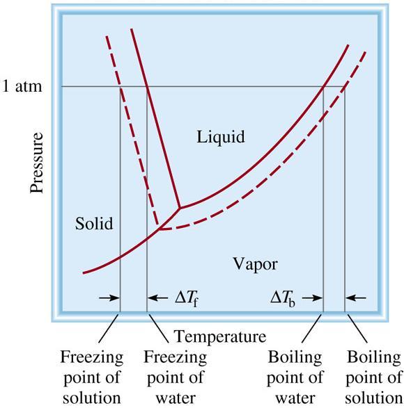 3- Freezing-Point Depression DT f = T f T f T f 0 0 T f > T f 0 T f is the freezing point of the pure solvent is the freezing point of the